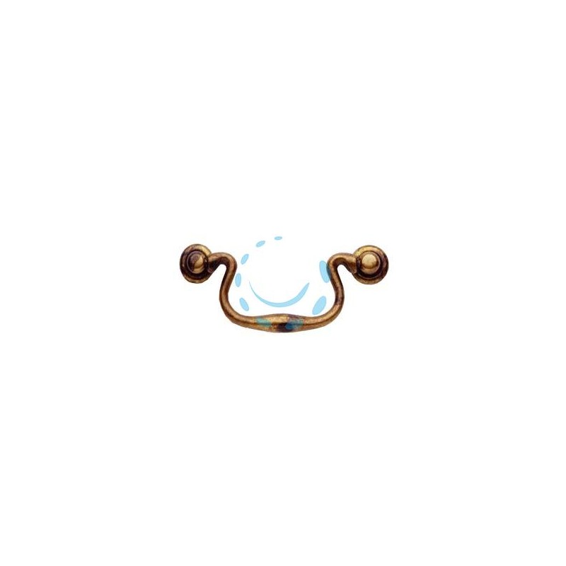 MANIGLIE PER MOBILI SNODATE MOD.03019 IN OTTONE ANTICATO - mm.86x40h. - interfori mm.64