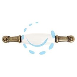 MANIGLIA PER MOBILI IN PORCELLANA MOD.M30.00 BIANCA - mm.107x18h. - interfori mm.96
