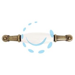MANIGLIA PER MOBILI IN PORCELLANA MOD.M30.00 BIANCA - mm.107x18h. - interfori mm.96