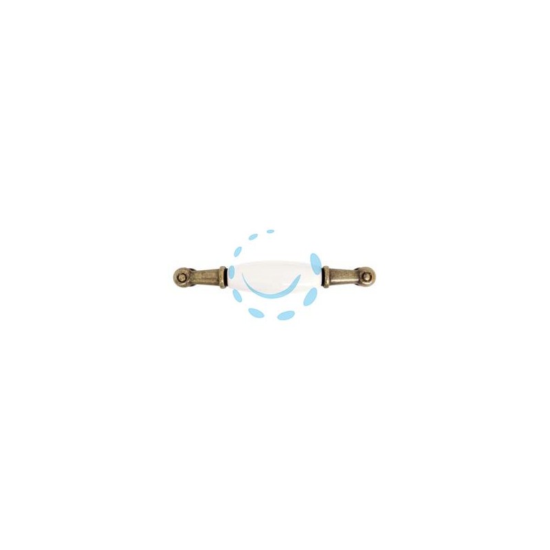 MANIGLIA PER MOBILI IN PORCELLANA MOD.M30.00 BIANCA - mm.107x18h. - interfori mm.96