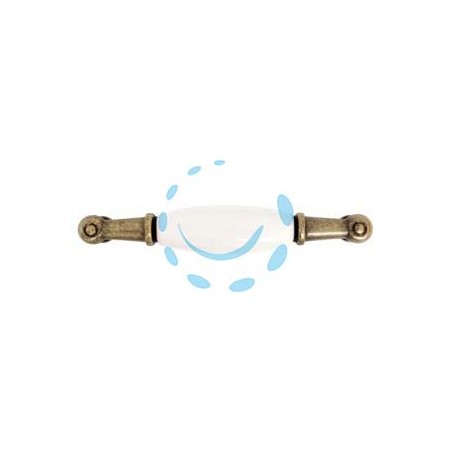 MANIGLIA PER MOBILI IN PORCELLANA MOD.M30.00 BIANCA - mm.107x18h. - interfori mm.96