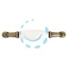 MANIGLIA PER MOBILI IN PORCELLANA MOD.M30.00 BIANCA - mm.107x18h. - interfori mm.96