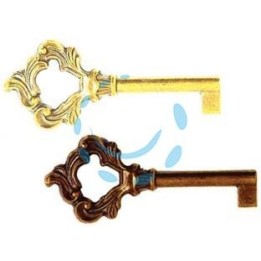 CHIAVI PER MOBILI BAROCCO IN ZAMA - mm.74 lunghezza gambo mm.35 - oro lucido