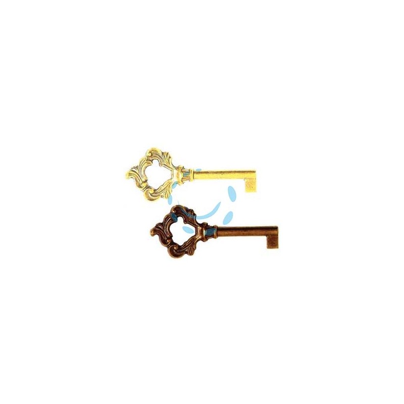 CHIAVI PER MOBILI BAROCCO IN ZAMA - mm.74 lunghezza gambo mm.35 - oro lucido