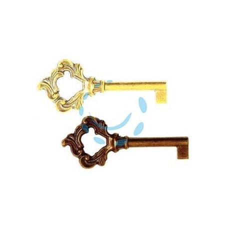 CHIAVI PER MOBILI BAROCCO IN ZAMA - mm.74 lunghezza gambo mm.35 - bronzo sfumato