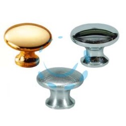 POMOLI PER MOBILI IN OTTONE PIATTI LISCI - ø mm.34 in ottone oro lucido