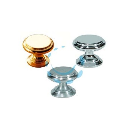 POMOLI PER MOBILI IN OTTONE PIATTI SAGOMATI - ø mm.25 in ottone oro lucido