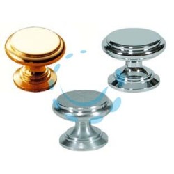 POMOLI PER MOBILI IN OTTONE PIATTI SAGOMATI - ø mm.32 in ottone cromato satinato