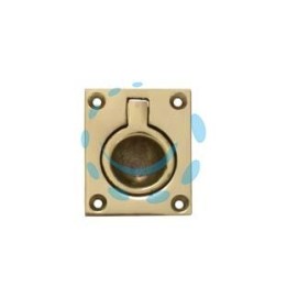 MANIGLIE PER MOBILI QUADRE TIPO MARINA A INCASSO CON ANELLO IN OTTONE - mm.40x55x15