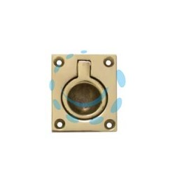 MANIGLIE PER MOBILI QUADRE TIPO MARINA A INCASSO CON ANELLO IN OTTONE - mm.40x55x15