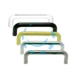 MANIGLIE PER MOBILI RETTANGOLARI FISSE IN ZAMA - interfori mm.64 colore bianco lucido