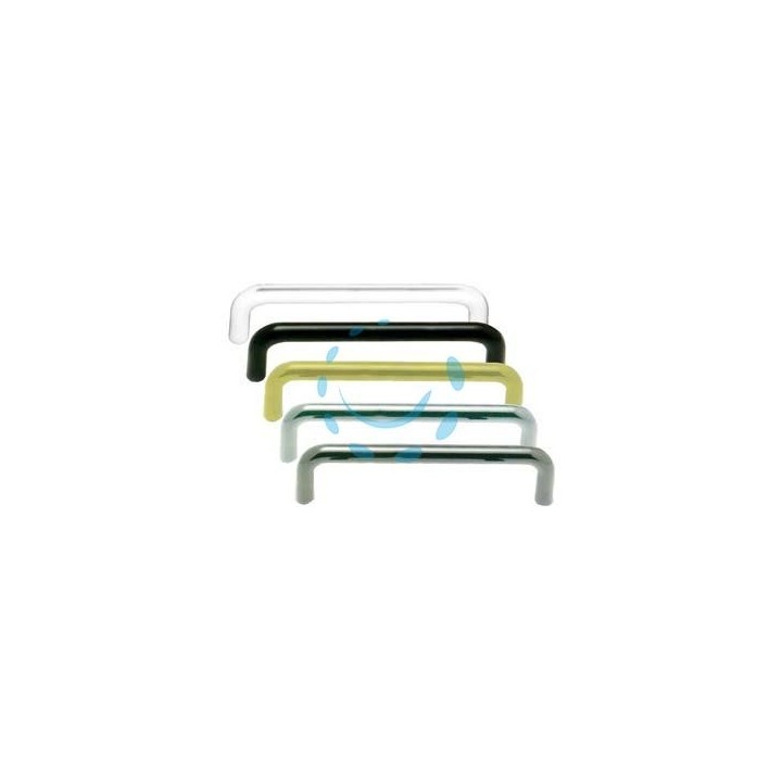MANIGLIE PER MOBILI RETTANGOLARI FISSE IN ZAMA - interfori mm.96 colore nero lucido