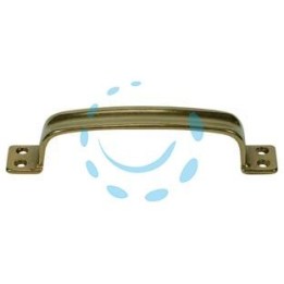 MANIGLIA SCANALATA IN OTTONE LUCIDO - mm.140x25h. - interfori mm.130