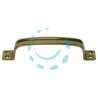 MANIGLIA SCANALATA IN OTTONE LUCIDO - mm.140x25h. - interfori mm.130