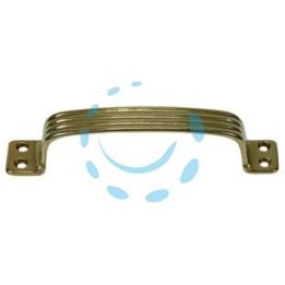 MANIGLIA RIGATA IN OTTONE LUCIDO - mm.140x25h. - interfori mm.130