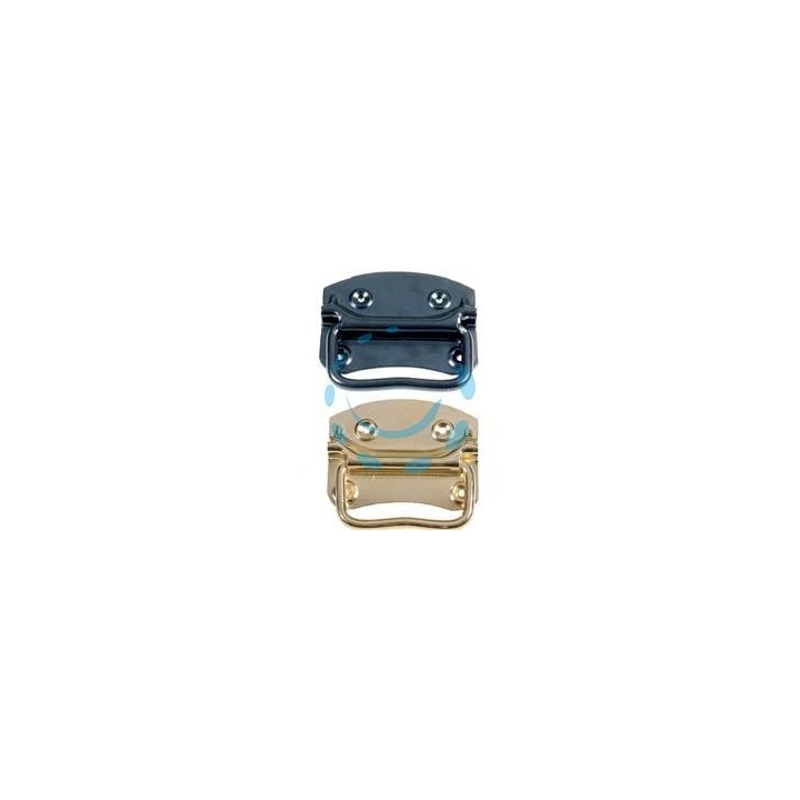 MANIGLIE PER BAULI TIPO AMERICANO SNODATE - mm.110x85x50h. verniciate nere