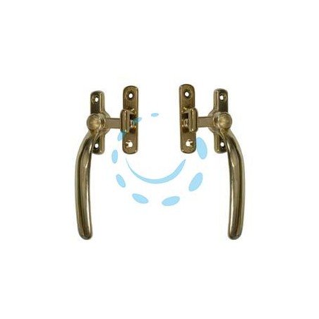 MANIGLIA A BLOCCO TONDA OTTONE LUCIDO - DX