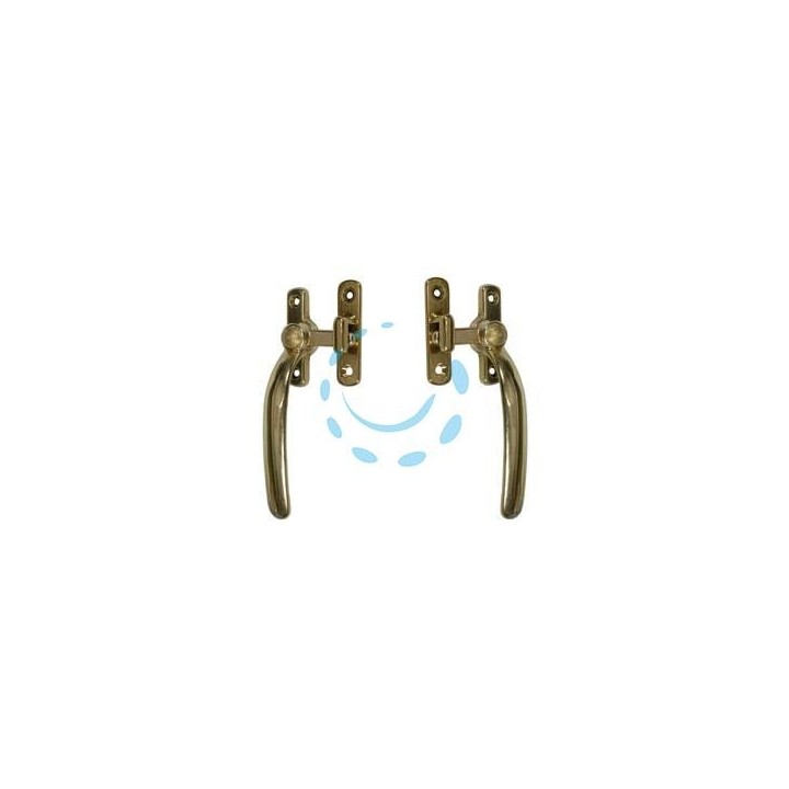 MANIGLIA A BLOCCO TONDA OTTONE LUCIDO - DX