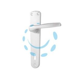 MANIGLIA MODELLO "ALU" CON PLACCA IN ALLUMINIO ARGENTO - mm.90