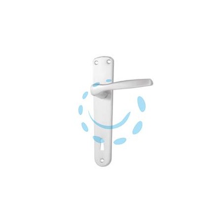 MANIGLIA MODELLO "ALU" CON PLACCA IN ALLUMINIO ARGENTO - mm.90