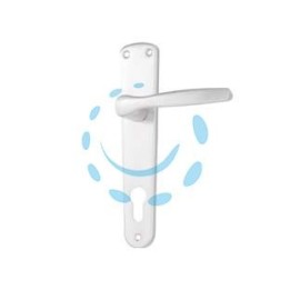 MANIGLIA MODELLO "ALU" CON PLACCA IN ALLUMINIO ARGENTO - mm.90