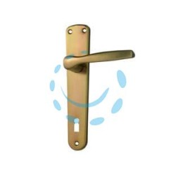 MANIGLIA "ALU" CON PLACCA IN ALLUMINIO BRONZATO - mm.90