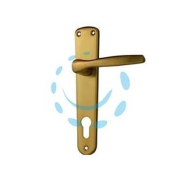 MANIGLIA "ALU" CON PLACCA IN ALLUMINIO BRONZATO - mm.90