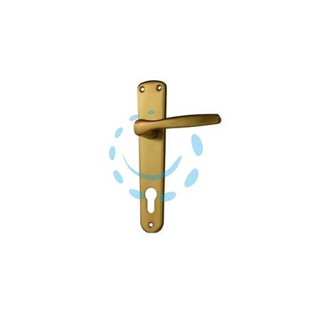 MANIGLIA "ALU" CON PLACCA IN ALLUMINIO BRONZATO - mm.90