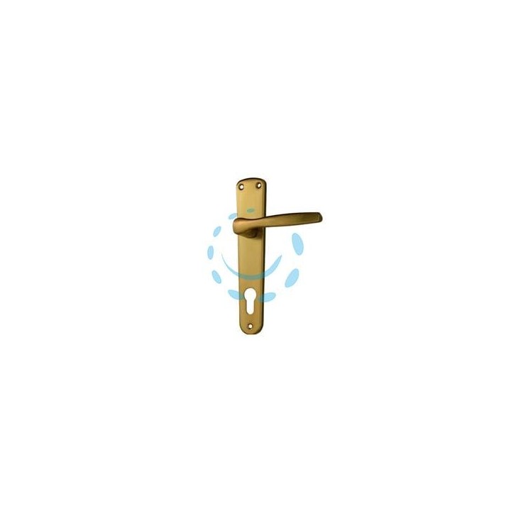 MANIGLIA "ALU" CON PLACCA IN ALLUMINIO BRONZATO - mm.90