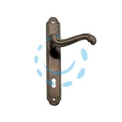 MANIGLIA BAROCCO CON PLACCA IN OTTONE - mm.90
