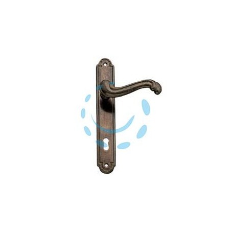 MANIGLIA BAROCCO CON PLACCA IN OTTONE - mm.90