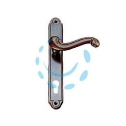 MANIGLIA BAROCCO CON PLACCA IN OTTONE FORO YALE - mm.90