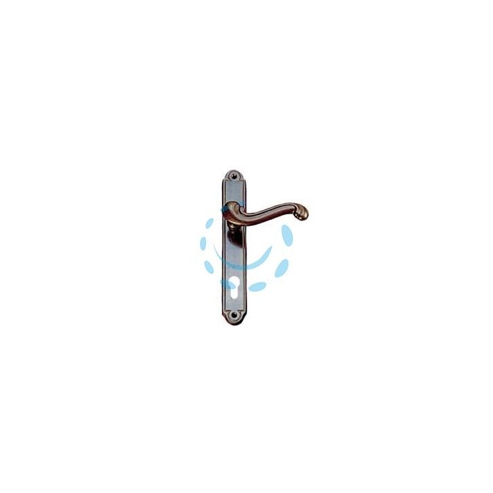MANIGLIA BAROCCO CON PLACCA IN OTTONE FORO YALE - mm.90