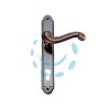 MANIGLIA BAROCCO CON PLACCA IN OTTONE FORO YALE - mm.90