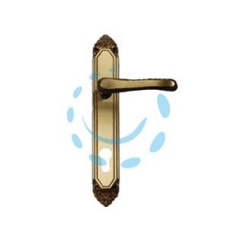 MANIGLIA LAVINIA CON PLACCA IN OTTONE FORO YALE - mm.90 tipo leggero
