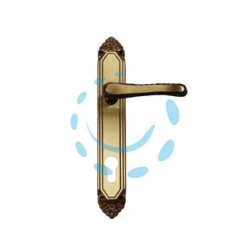 MANIGLIA LAVINIA CON PLACCA IN OTTONE FORO YALE - mm.90 tipo leggero