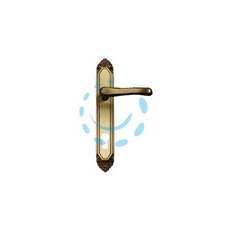 MANIGLIA LAVINIA CON PLACCA IN OTTONE FORO YALE - mm.90 tipo leggero