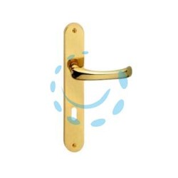 MANIGLIA RIO CON PLACCA IN OTTONE - mm.70 foro normale