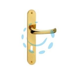 MANIGLIA RIO CON PLACCA IN OTTONE - mm.90 foro normale