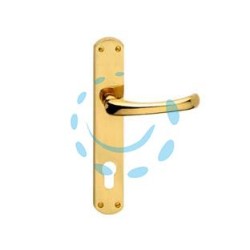 MANIGLIA RIO CON PLACCA IN OTTONE - mm.90 foro yale