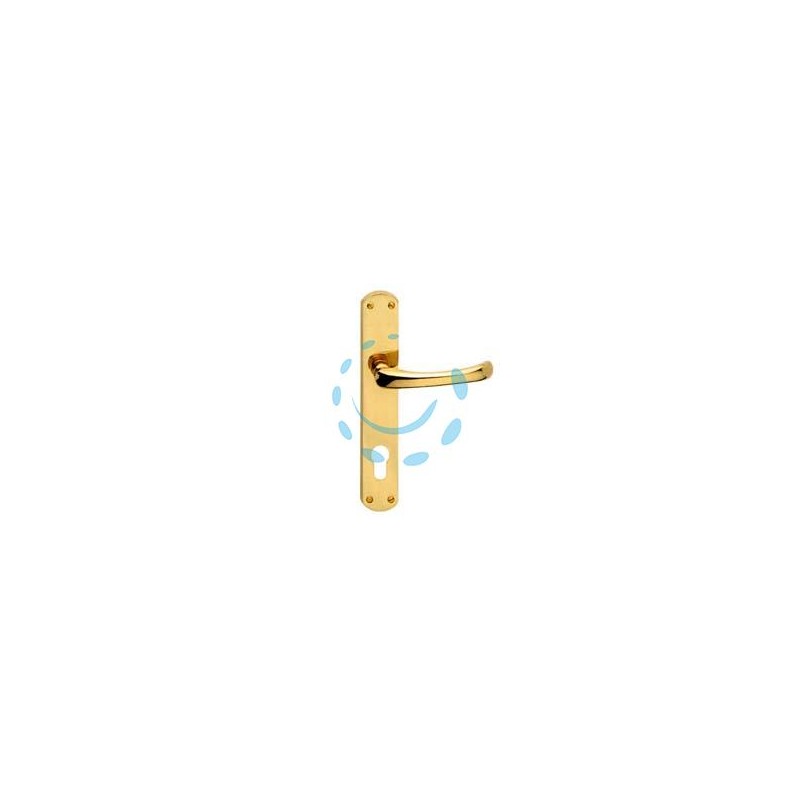 MANIGLIA RIO CON PLACCA IN OTTONE - mm.90 foro yale