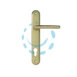 MANIGLIA TORINO CON PLACCA FORO YALE IN ZAMA FINITURA OTTONE LUCIDO - mm.85 foro yale