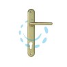 MANIGLIA TORINO CON PLACCA FORO YALE IN ZAMA FINITURA OTTONE LUCIDO - mm.85 foro yale