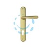 MANIGLIA KAROL CON PLACCA FORO YALE IN ZAMA FINITURA OTTONE LUCIDO - mm.90 foro yale
