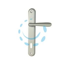 MANIGLIA GOCCIA CON PLACCA IN ZAMA FINITURA OTTONE CROMO SATINATO - mm.70 foro normale