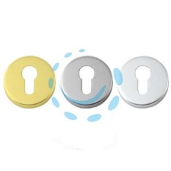 BOCCHETTA FORO YALE A PRESSIONE - ø mm.45 foro yale in ottone lucido