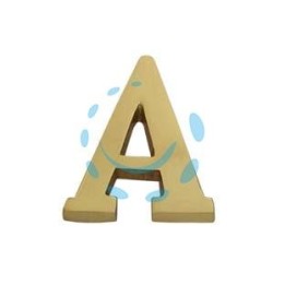 LETTERA ALFABETO "A" IN OTTONE LUCIDO 