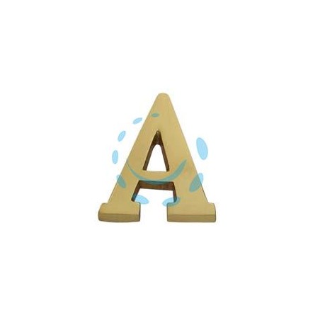 LETTERA ALFABETO "A" IN OTTONE LUCIDO 