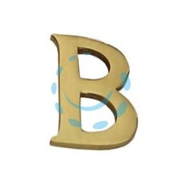 LETTERA ALFABETO "B" IN OTTONE LUCIDO 
