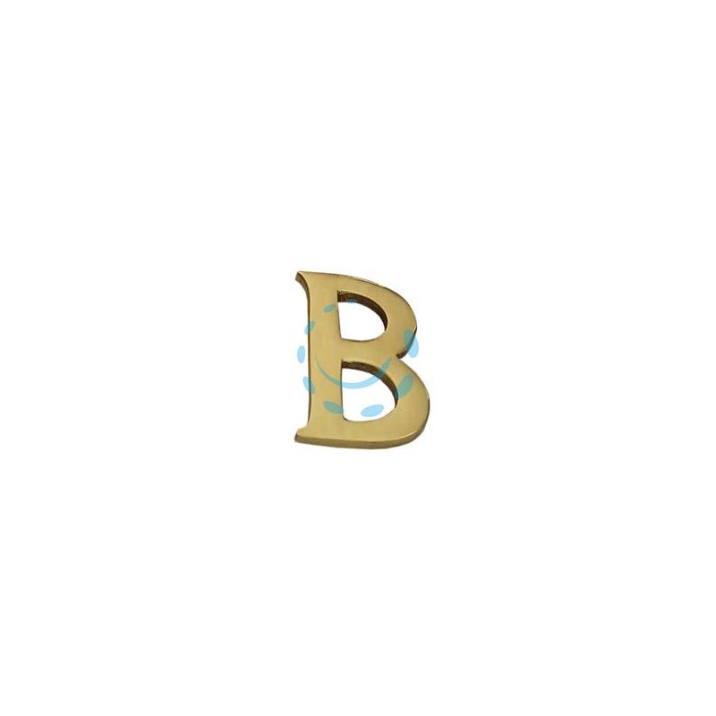 LETTERA ALFABETO "B" IN OTTONE LUCIDO 